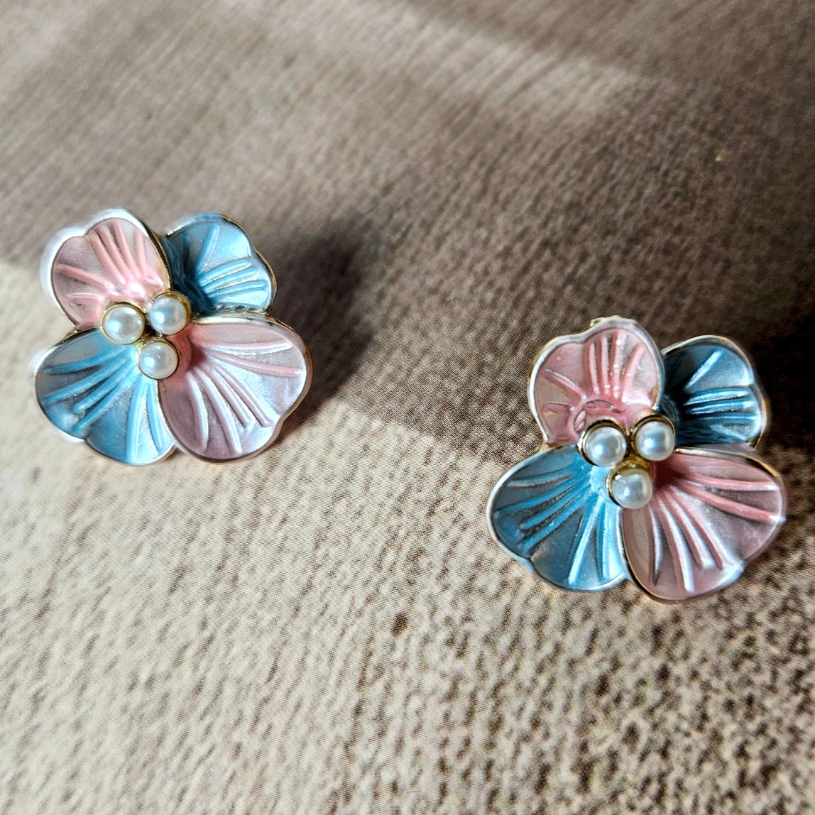 Pastel Blossom Pearl Studs