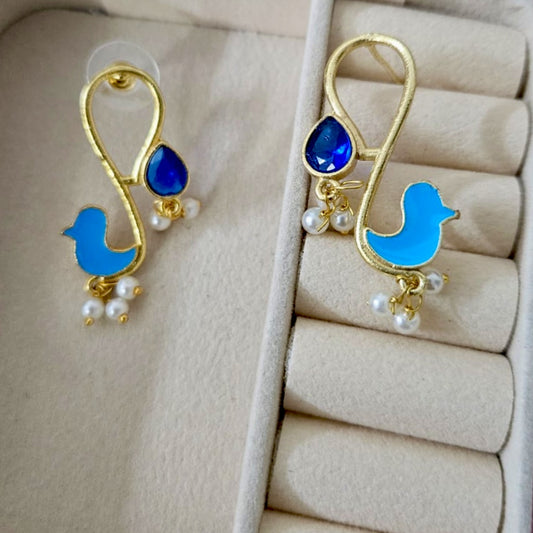 Birdie Charms Infinity Earrings