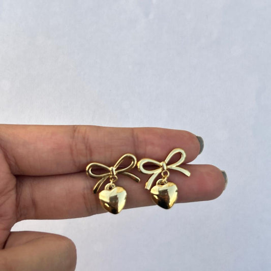 Bow Heart Earrings