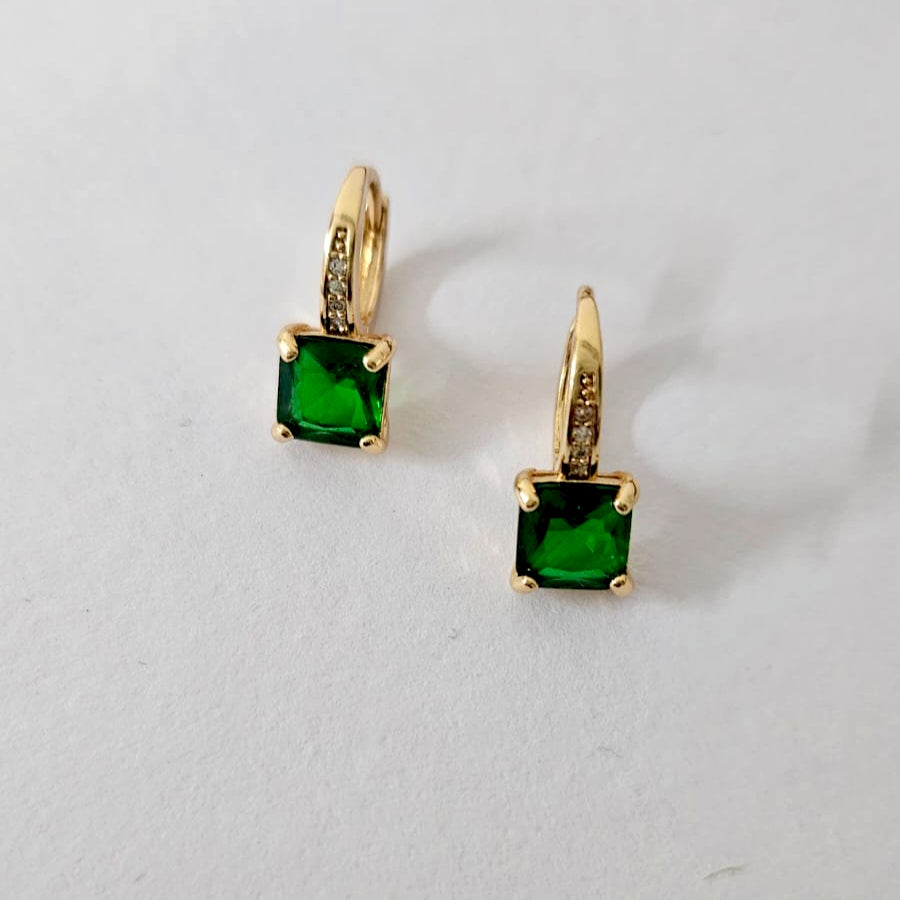 Green Drop Earrings