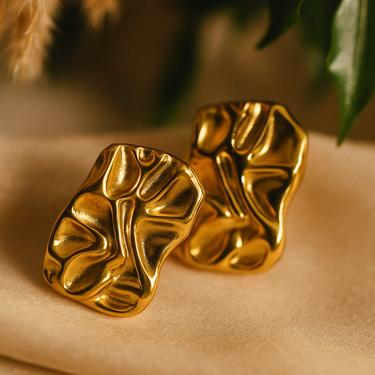 Abstract Gold Studs