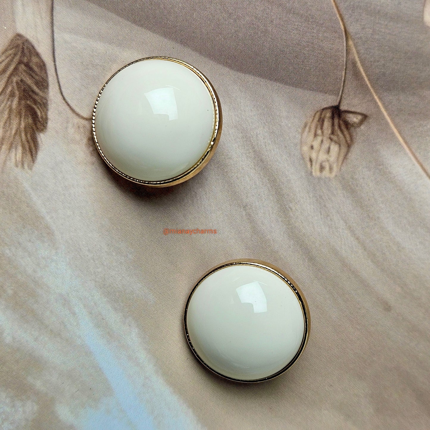 Classic White Enamel Stud Earrings
