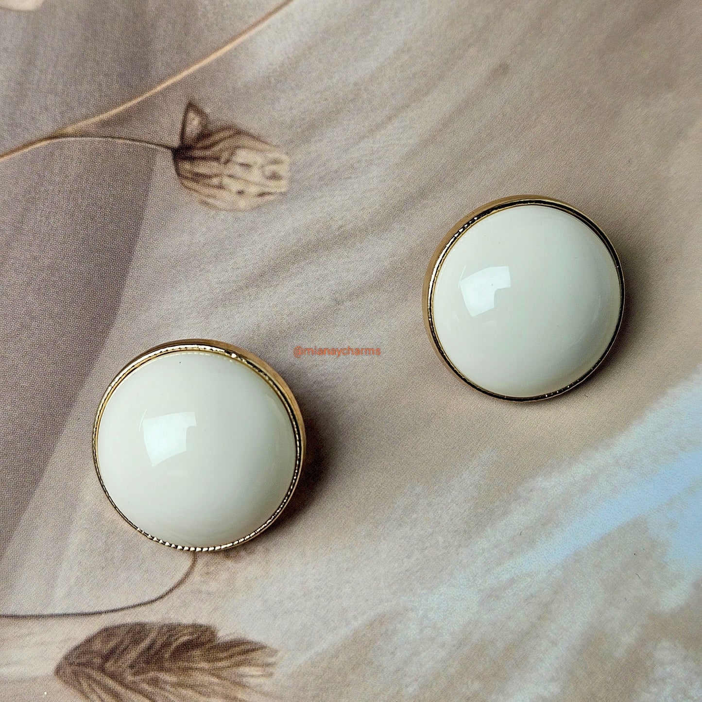 Classic White Enamel Stud Earrings