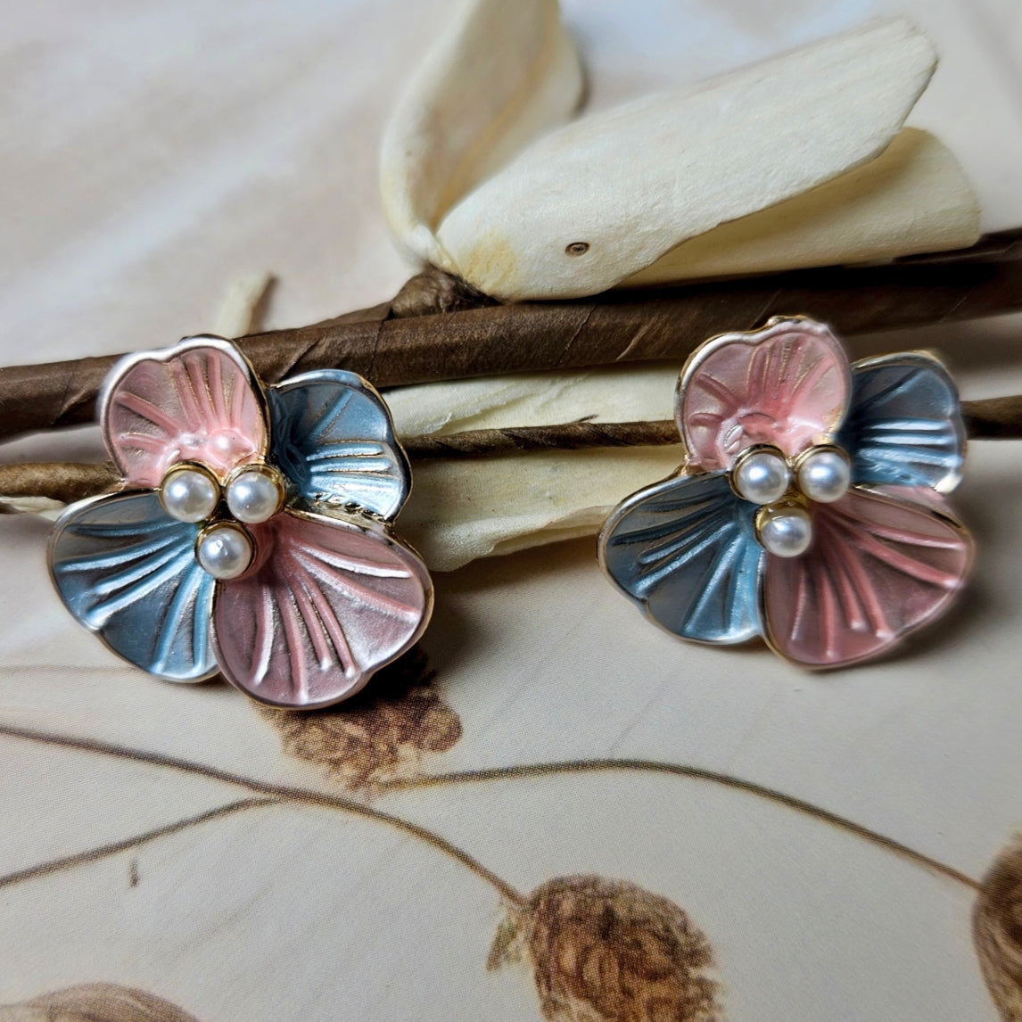 Pastel Blossom Pearl Studs