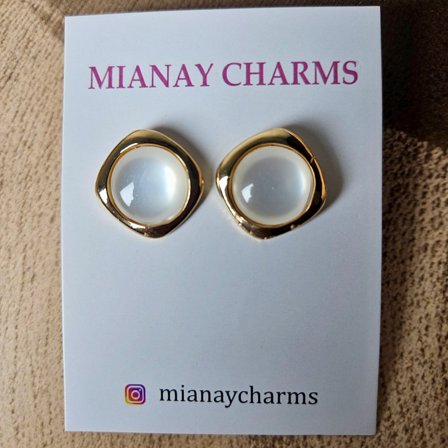 Chic Glossy White Studs